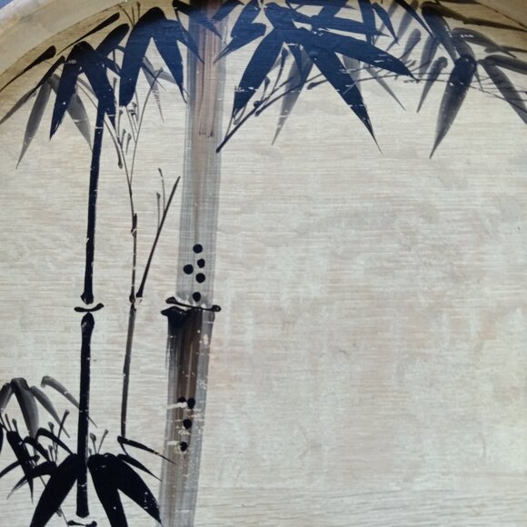 Round Tray Bamboo Motif Made in Japan Zen Style - Picture 7 of 9